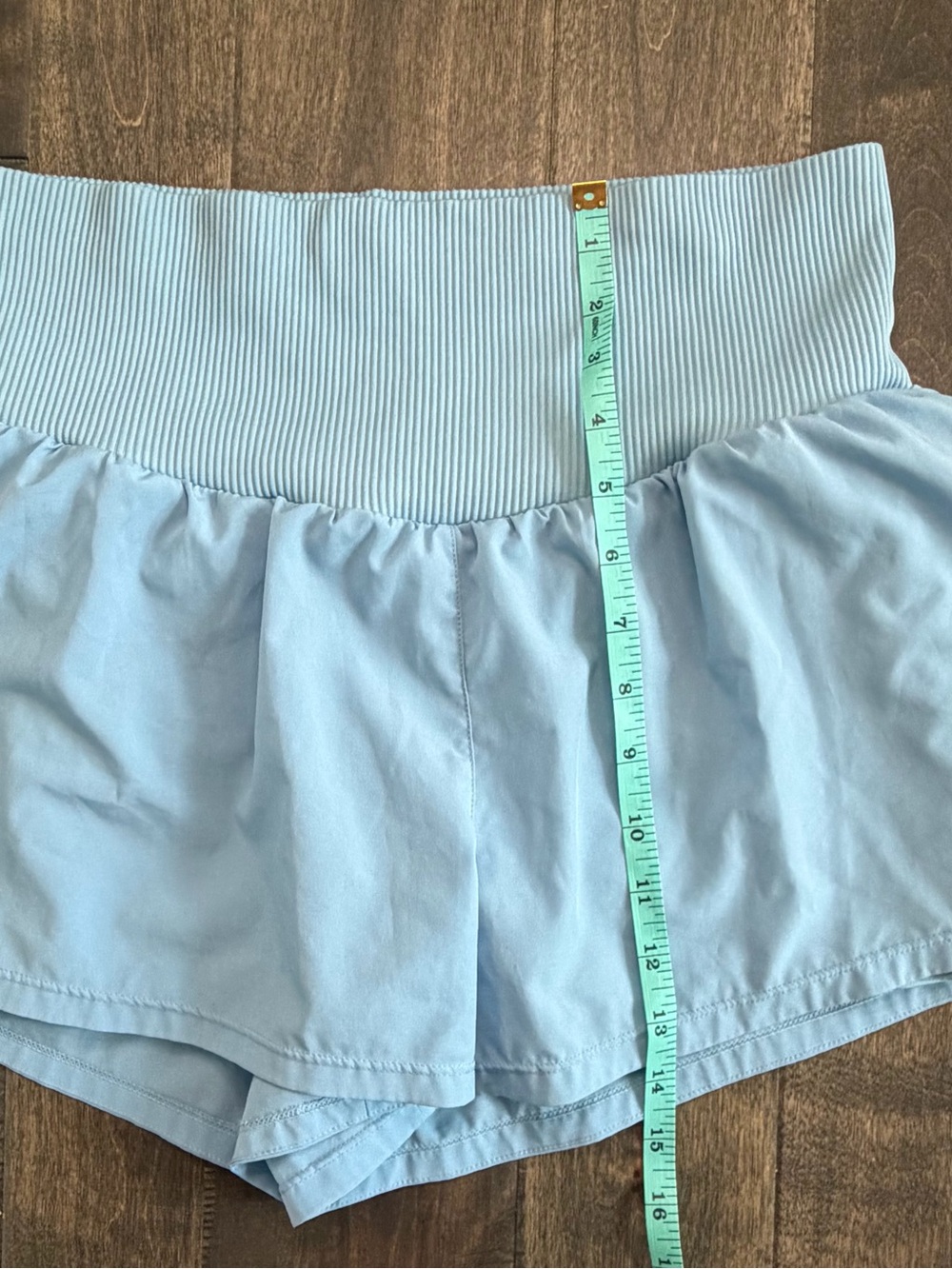 JoyLab Light Blue Athletic Running Shorts Wide Smocked Waist Style Medium - Picture 6 of 7